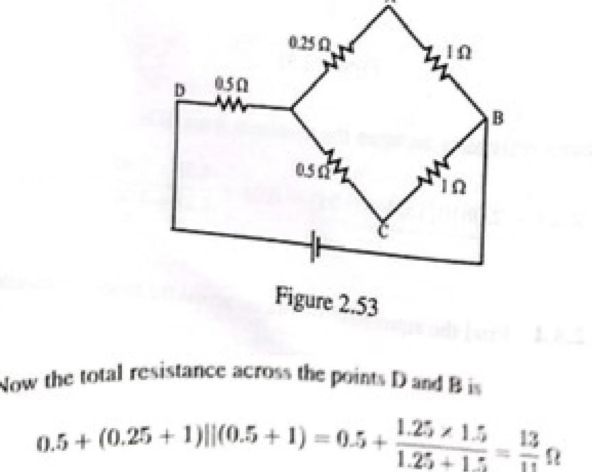 Equivalent circuit diagram after delta-to-star transformation.