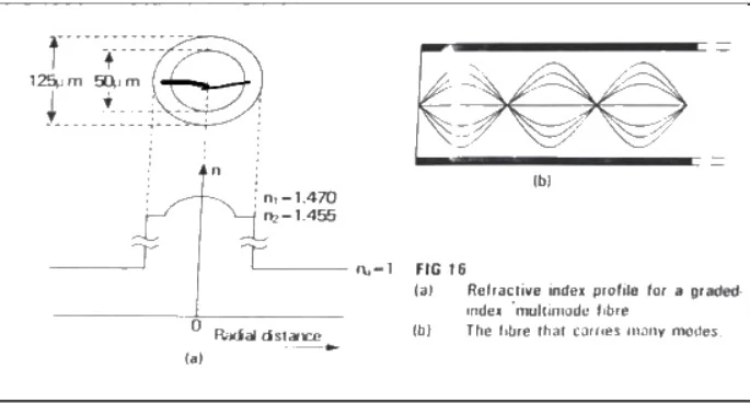 Graded index fibre profile and propagation modes