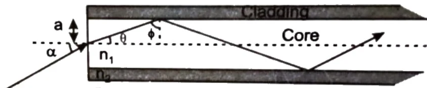 Ray propagation in a step-index optical fiber